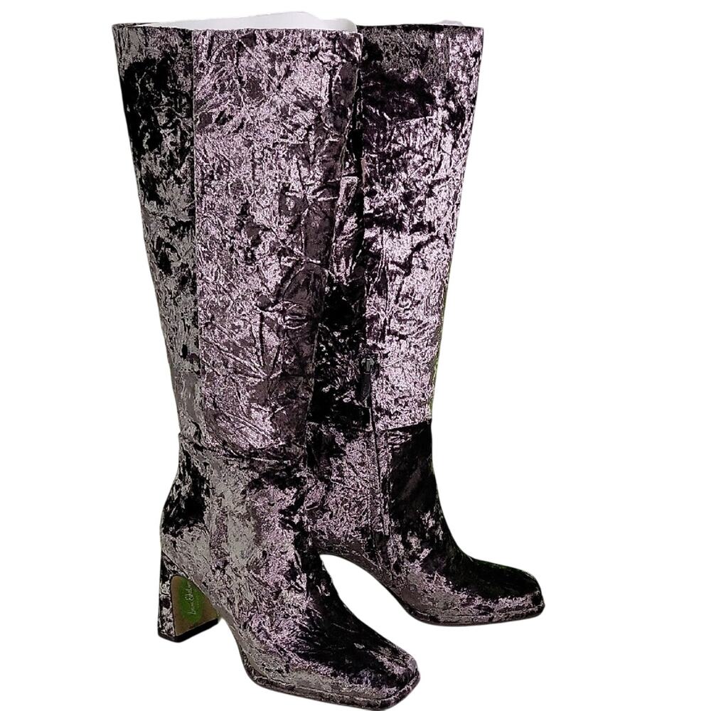 Sam Edelman Issabel Athletic Fit Knee High Brown Velvet Boots Womens 7.5 NEW